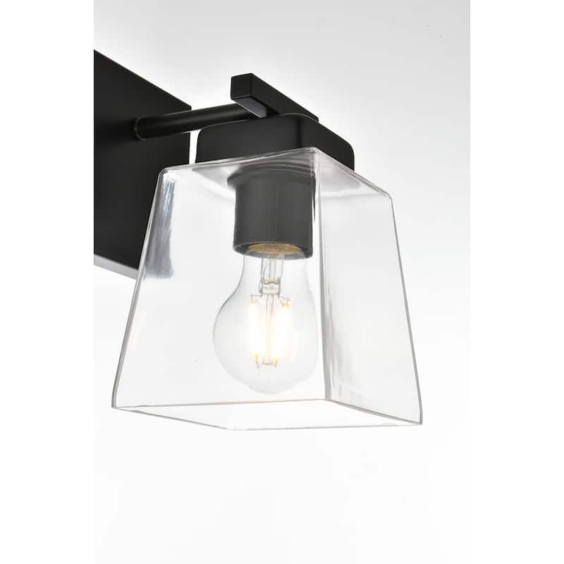 Merlin 1 Light Black and Clear Bath Sconce