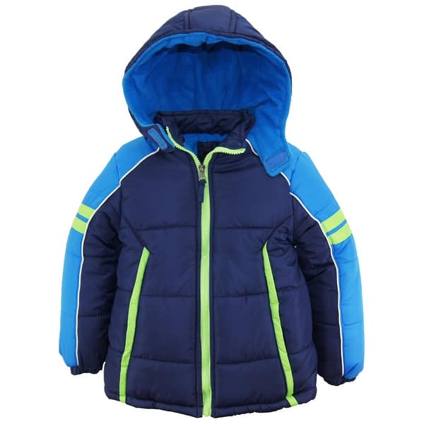 Shop Ixtreme Toddler Boys Colorblock Active Hooded Winter Puffer
