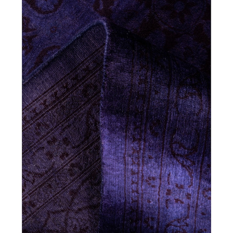 Overdyed One-of-a-Kind Hand-Knotted Area Rug - Purple - 8' 2" x 10' 4"