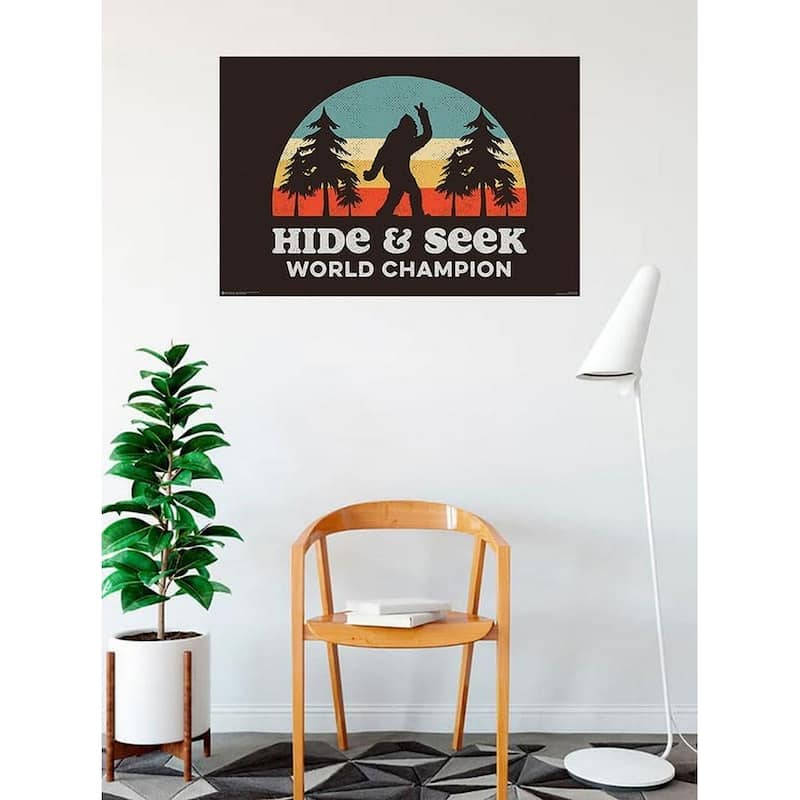 Bigfoot Hide & Seek Champion Art Poster - 36 x 24 Inch