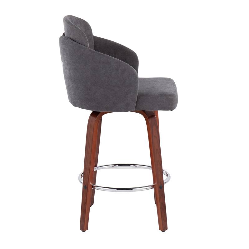 Dahlia Counter Stool with Walnut Wood (Set of 2)