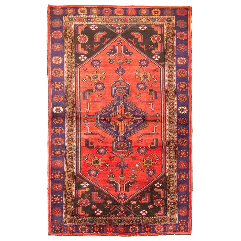 ECARPETGALLERY Hand-knotted Andelz Red Wool Rug - 4'2 x 6'8