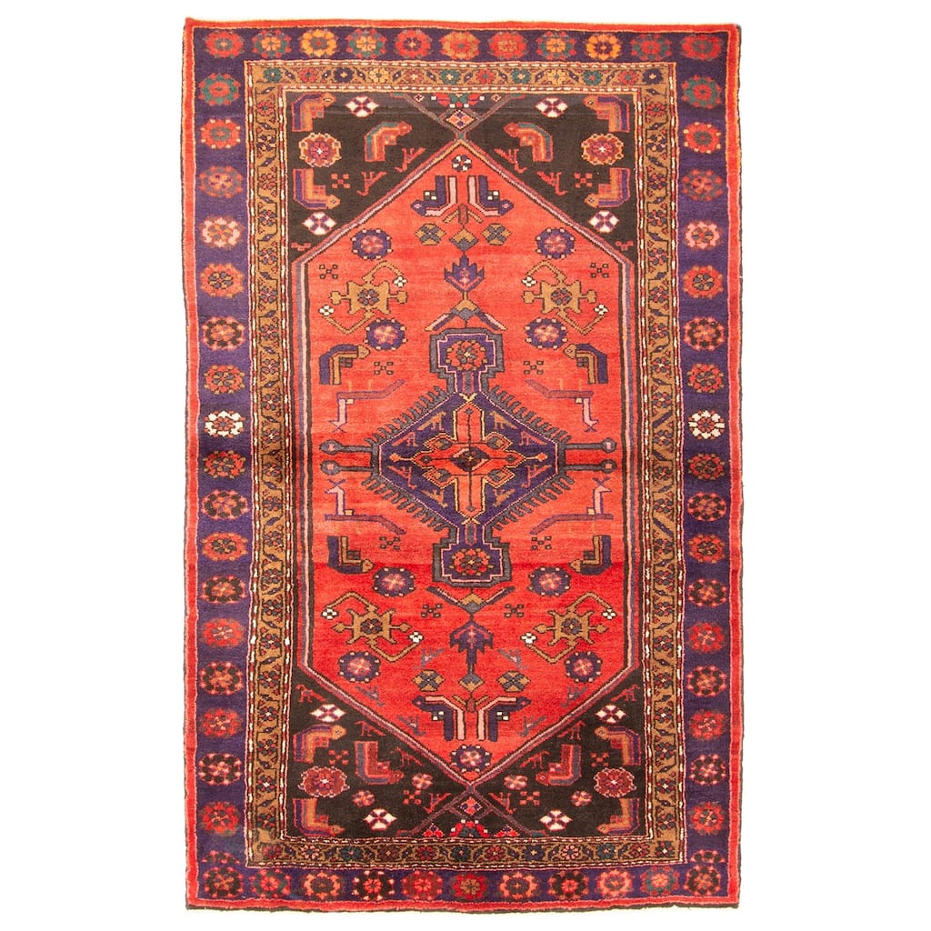 ECARPETGALLERY Hand-knotted Andelz Red Wool Rug - 4'2 x 6'8