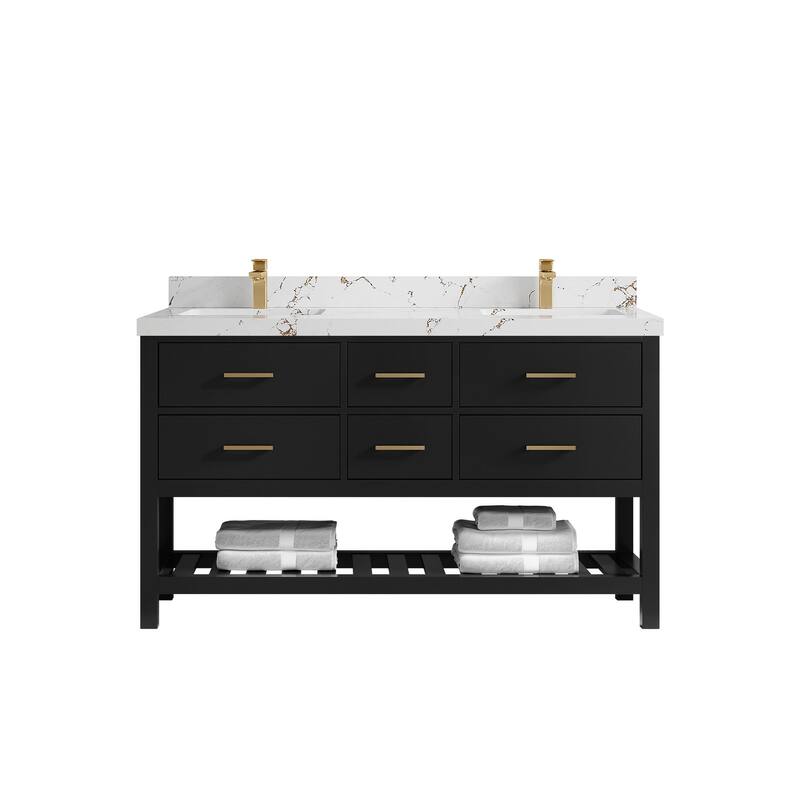 Willow Collections 60 in. W x 22 in. D Parker Double Sink Bathroom Vanity with Countertop