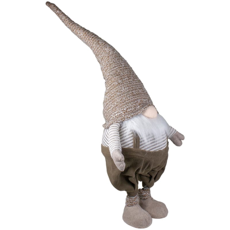 34" Brown and White Tall Standing Swaying Christmas Gnome