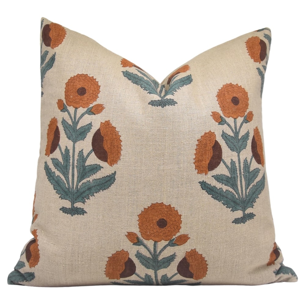 Fabdivine Linen Square Block print pillow Cover
