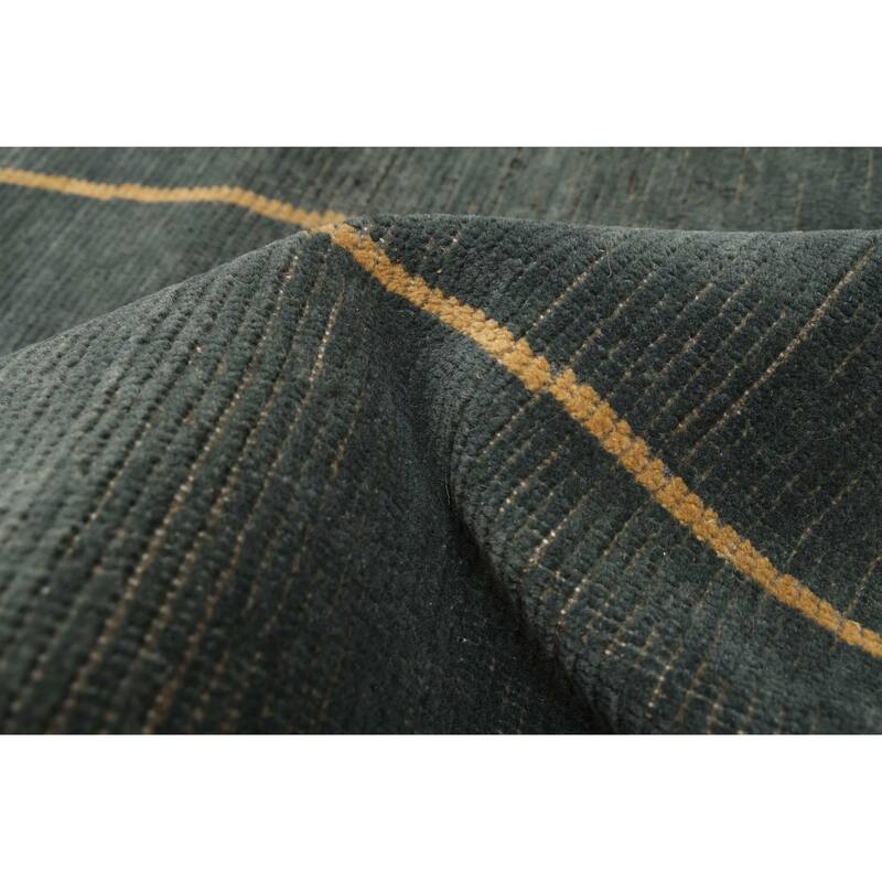 ECARPETGALLERY Hand-knotted Pak Finest Marrakesh Dark Green Wool Rug - 9'3 x 12'1