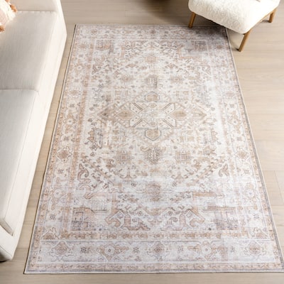 Nuloom Kaleen Medallion SplashGuard Machine Washable Area Rug