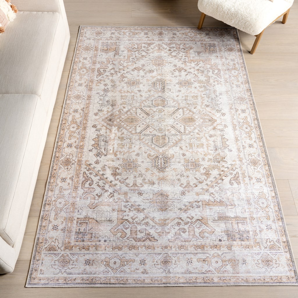 Nuloom Kaleen Medallion SplashGuard Machine Washable Area Rug