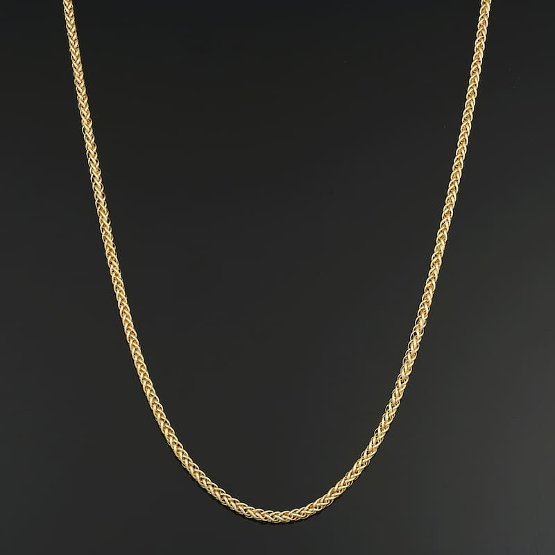 Solid 14k Yellow Gold Filled 2.4 mm Franco Necklace for Men and Women