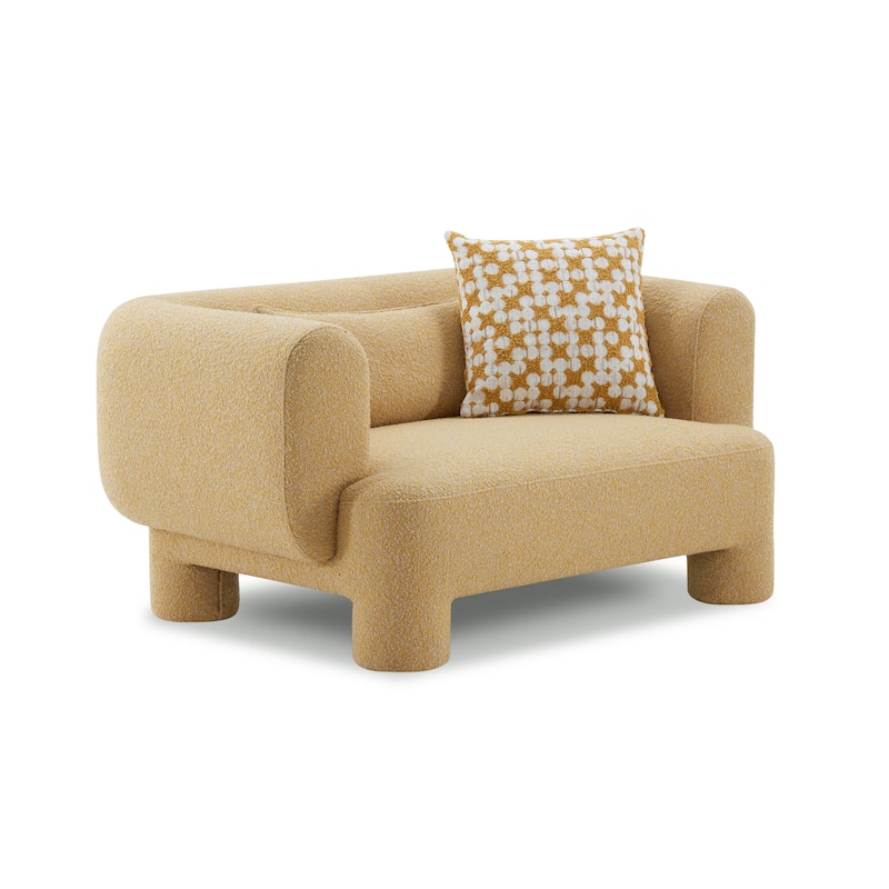 Furniture of America Nyxel Modern 57-inch Yellow Fabric Arm Chair with Pillows