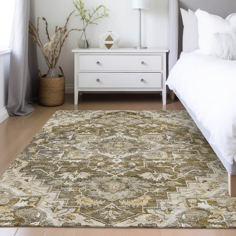 Machine Washable Indoor/ Outdoor Chantille Traditional Boho Rug