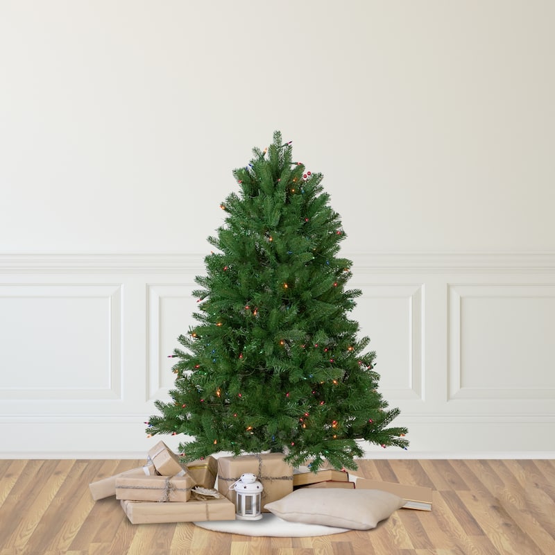 4' Full Sierra Noble Fir Artificial Christmas Tree, Multi Lights - 4 Foot