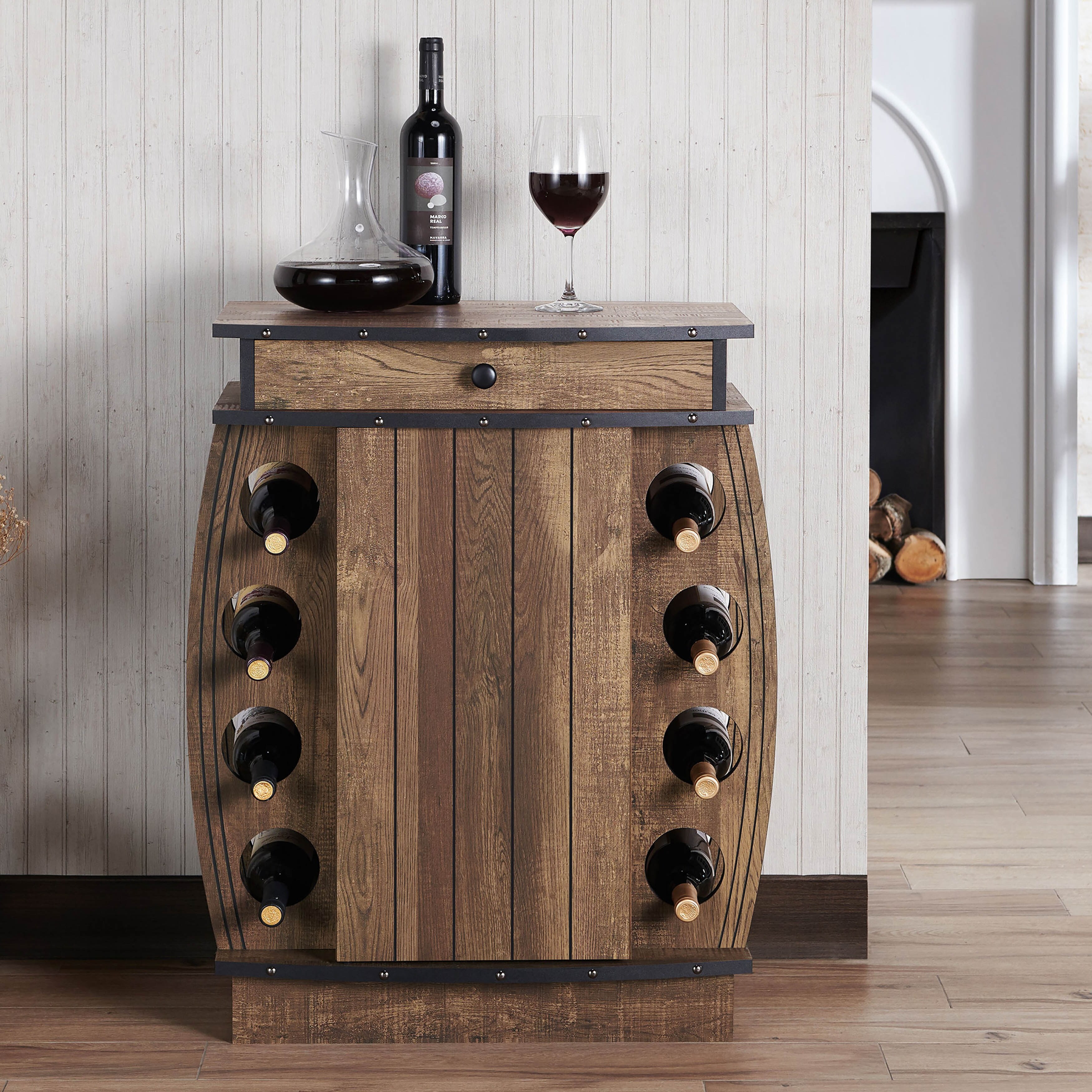 Rustic bar cabinet hotsell with wine storage