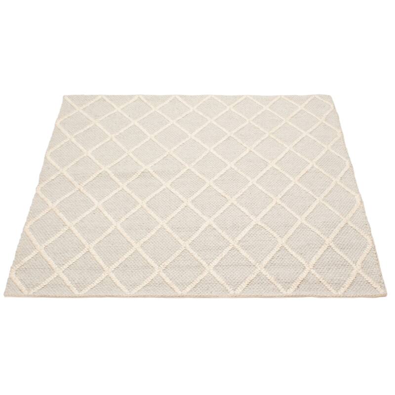 ECARPETGALLERY Braid weave Sienna Grey Wool Rug - 5'11 x 5'10