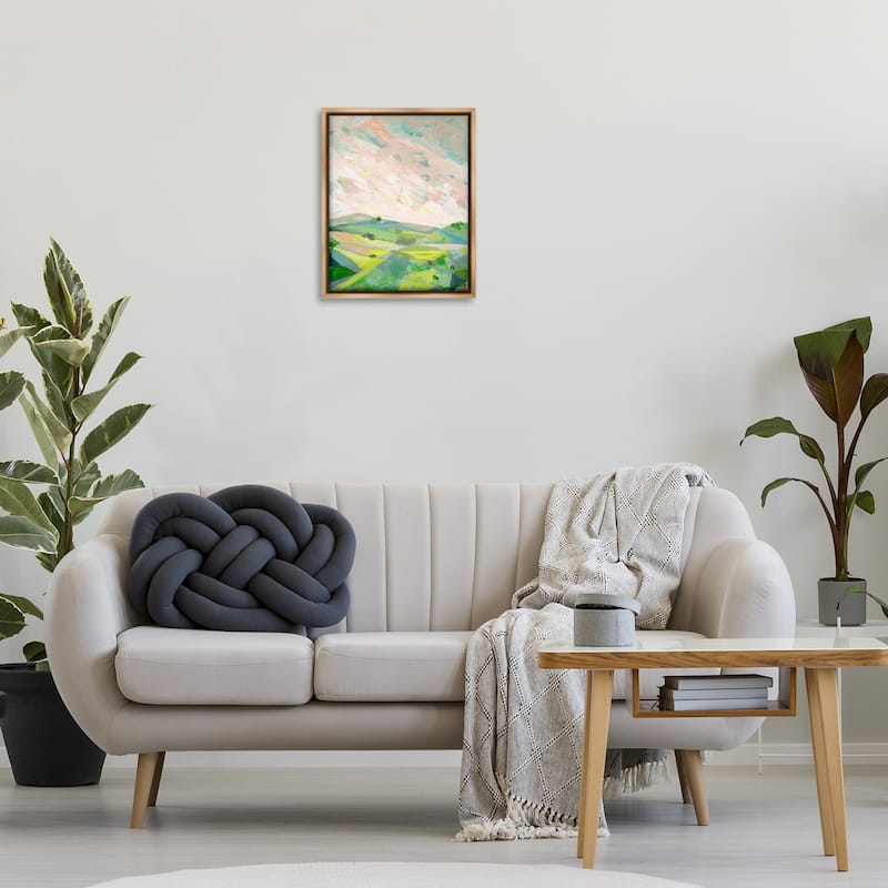 Stupell Vibrant Green Hills Landscape Framed Floater Canvas Wall Art Design By Ashley Davis