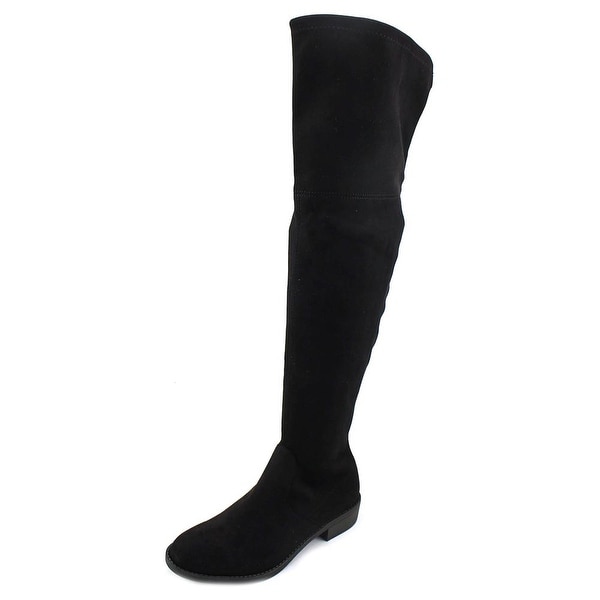 no heel black over the knee boots