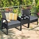 preview thumbnail 1 of 8, Gymax 3PCS Patio Rattan Conversation Furniture Set Outdoor Yard w/ - See Details Black+Grey - See Details