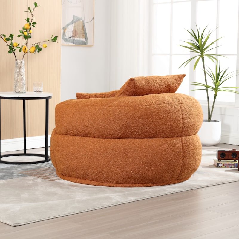 Chenille Sponge Single Sofa, Oversized Round Accent Chair Sleeper Couch Chaise Lounges for Living Room Bedroom Projection Room