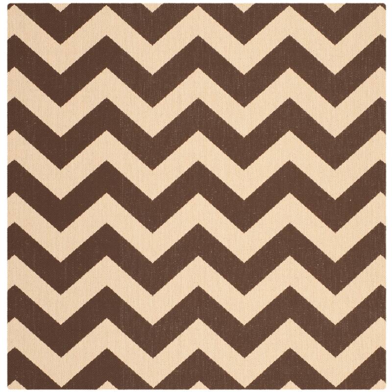 SAFAVIEH Courtyard Reeta Indoor/ Outdoor Waterproof Patio Backyard Rug - 4' Square - Dark Brown