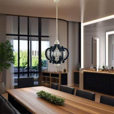 6-Light Wood Chandelier