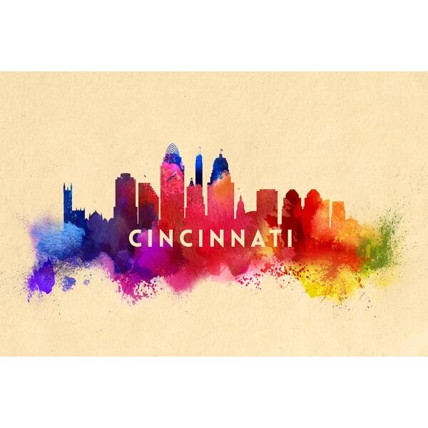 Shop Cincinnati Ohio Skyline Abstract Lantern Press Artwork Art Print Multiple Sizes Available Overstock 16010035