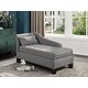 preview thumbnail 11 of 13, Polyfiber Chaise Loung With Tufted Seat and Storage