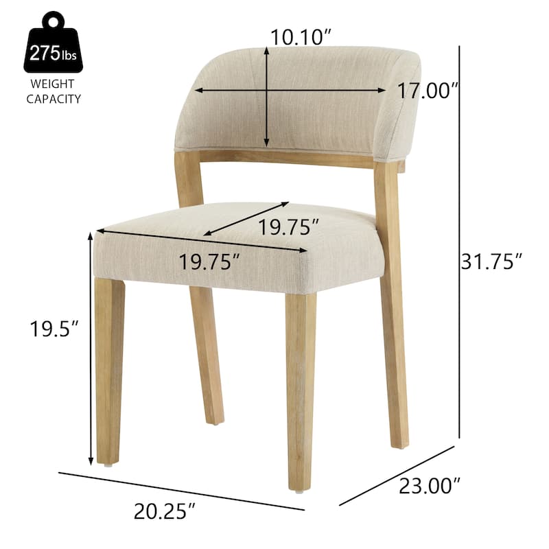 Christopher Knight Home - Caelum Rubberwood Upholstered Dining Chair with Cushioned Seat