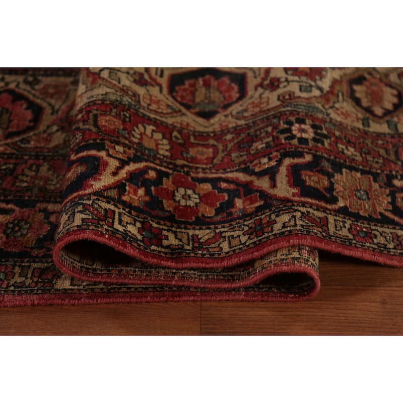 Pre-1900 Antique Kerman Ravar Persian Large Rug Handmade Wool Carpet - 10'5"x 16'1"