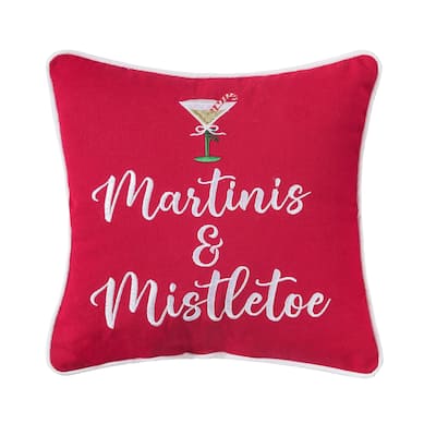 Martini's & Mistletoe Small/Petite Accent Pillow