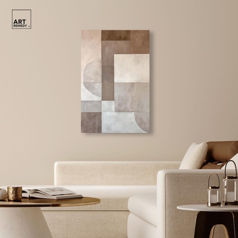 Neutral Tone Blocks II Canvas by Art Remedy, Gallery Wrapped