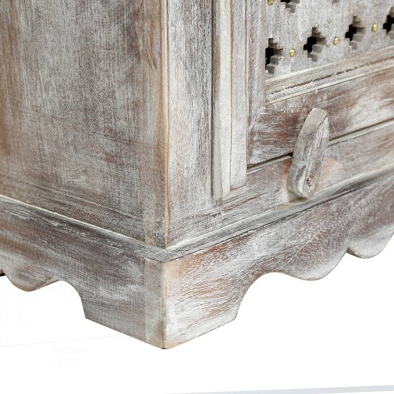 Exquisite Mango Wood Nightstand with Storage and Artisan Craftsmanship