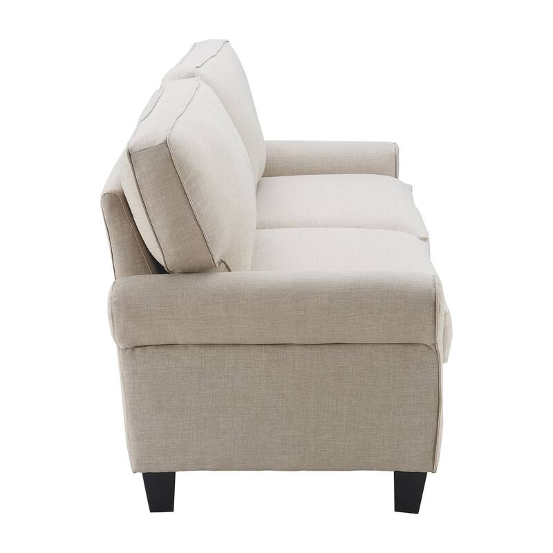 Serta Copenhagen 61" Loveseat for Two People, Pillowed Back Cushions and Rounded Arms, Durable Modern Upholstered Fabric