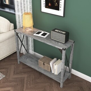 43 Inch Console Table with Storage Shelf - Bed Bath & Beyond - 36369192