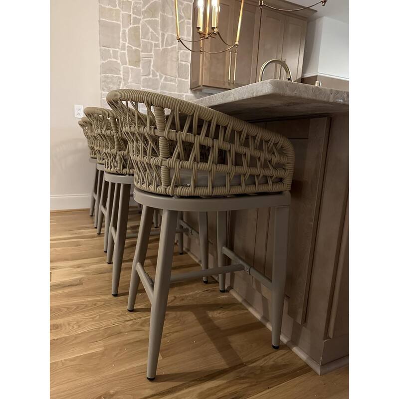 PURPLE LEAF Outdoor Dining Chairs Set of 2 Patio Bar Stools
