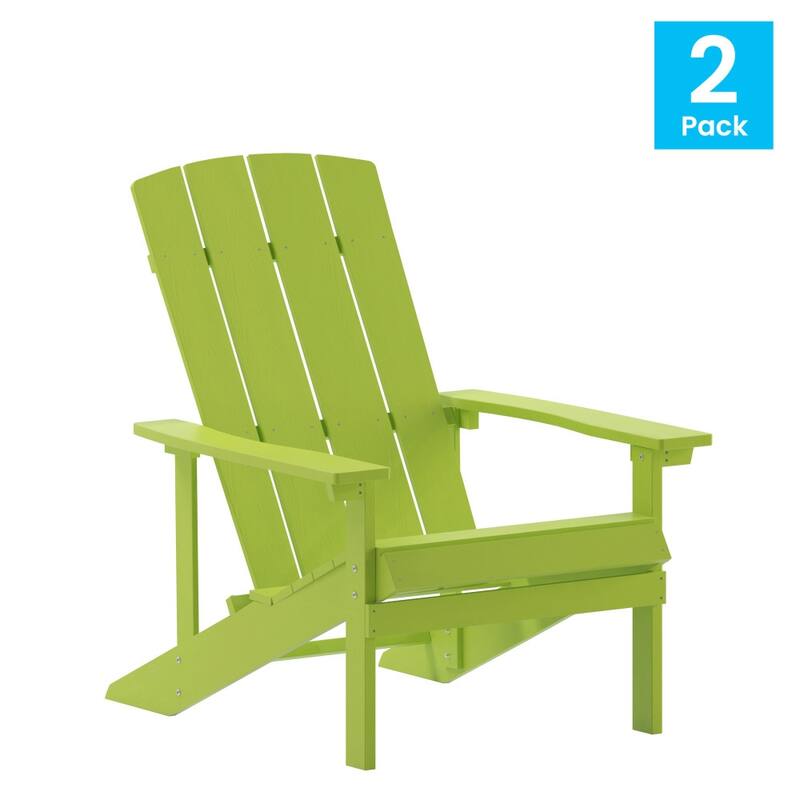 Outdoor All-Weather Poly Resin Wood Adirondack Chairs (Set of 2)