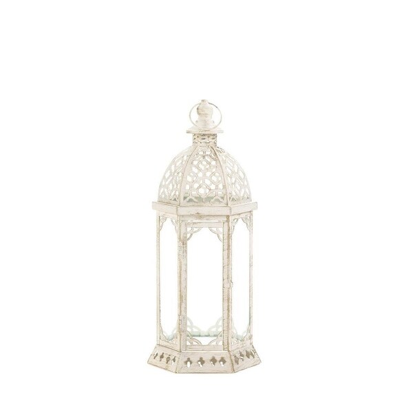 Small Distressed White Lantern