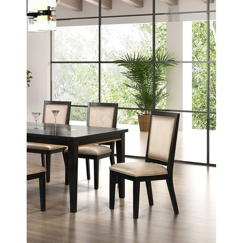Espresso Set Of 2pc Dining Chairs, Contemporary Style