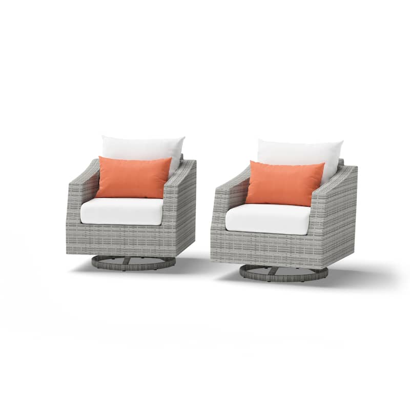 Cannes 2 Piece Sunbrella Outdoor Patio Motion Club Chairs
