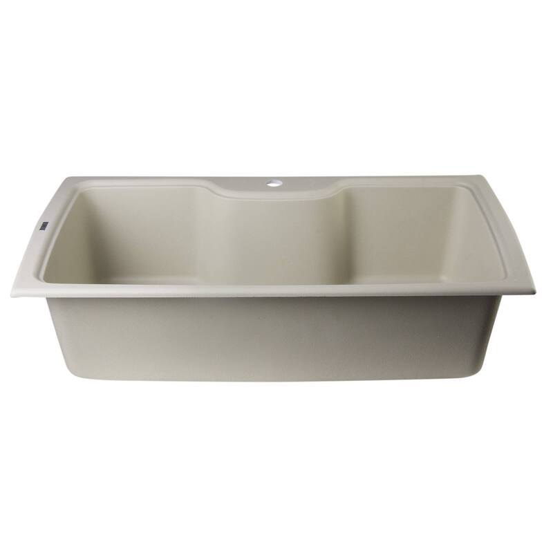 ALFI brand AB3520DI-B Biscuit 35-inch Drop-in Single Bowl Granite Composite Kitchen Sink