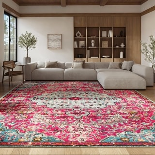 SAFAVIEH Madison Sabire Boho Medallion Distressed Rug - Black/Teal - 5' 3" x 7' 6"