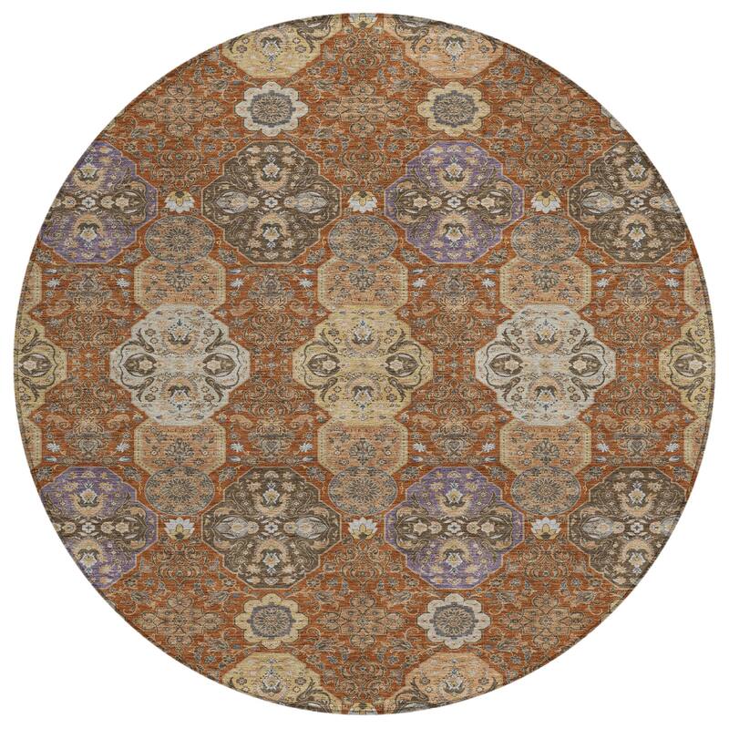 Machine Washable Indoor/ Outdoor Traditional Tracey Chantille Rug