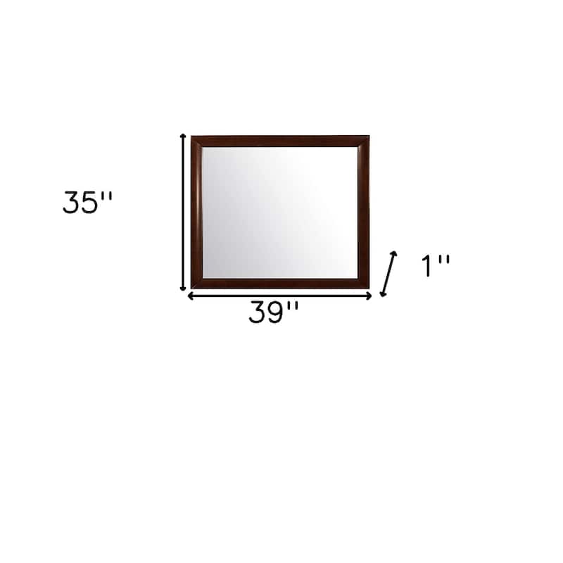 HomeRoots 35" Black Wood Framed Accent Mirror
