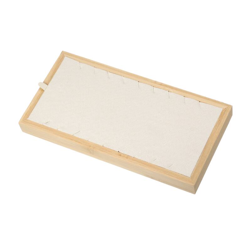 Bamboo Wood Necklace Tray, Stackable Storage Jewelry Tray Showcase Display Organizer for Necklaces