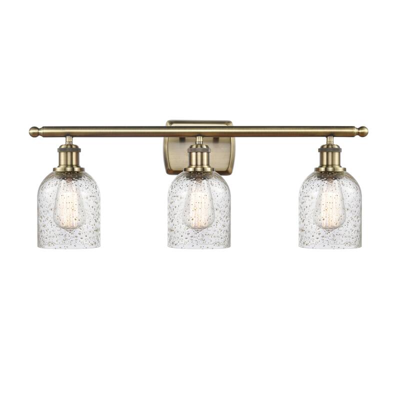 Innovations Lighting 516-3W-12-26 Caledonia Vanity Caledonia 3 Light - Mica / Antique Brass