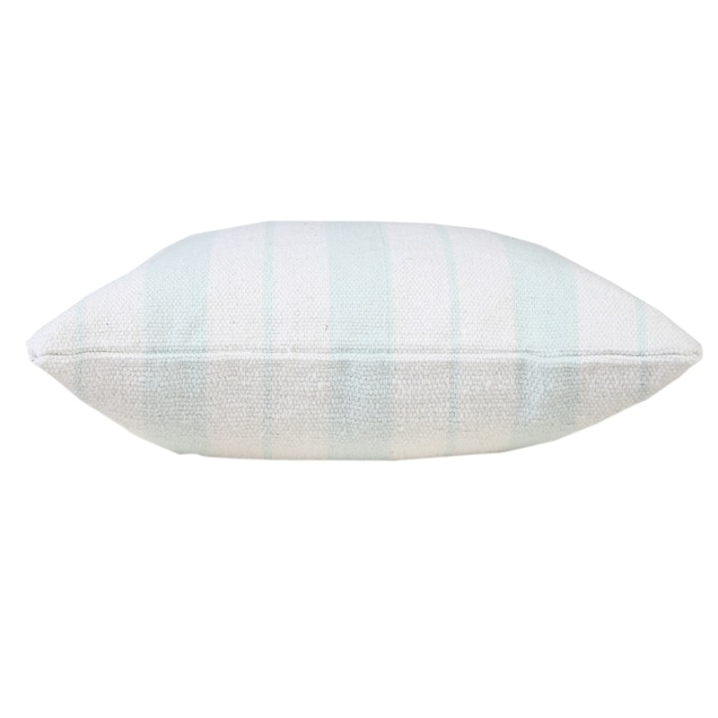 HomeRoots 20" X 20" Bright Blue And White 100% Cotton Coastal Zippered Pillow