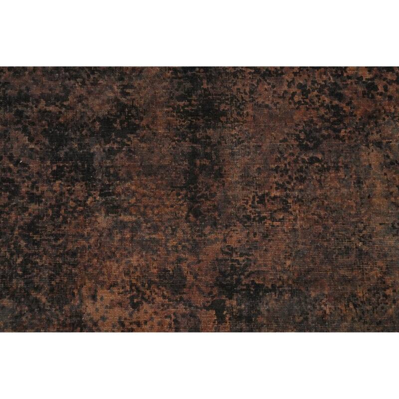 Hand Knotted Oriental Viscose Silk Carpet Modern All-Over Brown Abstract Area Rug - 7' 9'' X 5' 2''