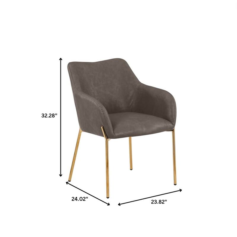 Zaire Upholstered Dining Chair in Velvet/Leather/Boucle with Gold Chrome Iron