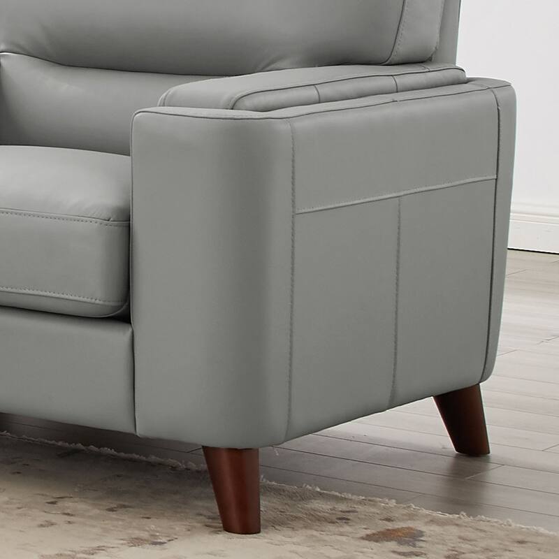 Hydeline Elm Top Grain Leather Chair With Feather, Memory Foam and Springs
