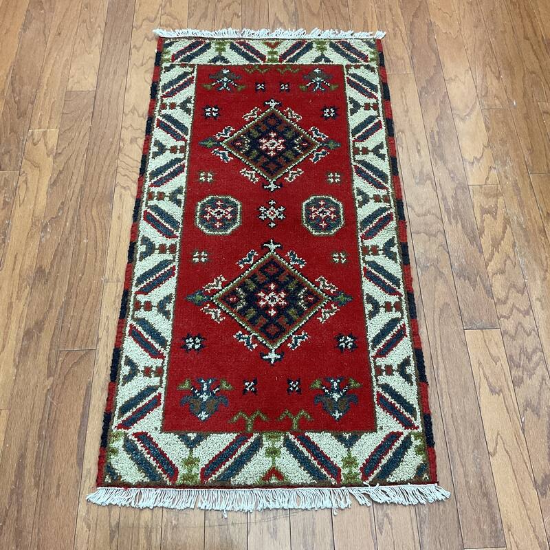 HERAT ORIENTAL Handmade Kazak Wool Rug - 2'1" x 4'